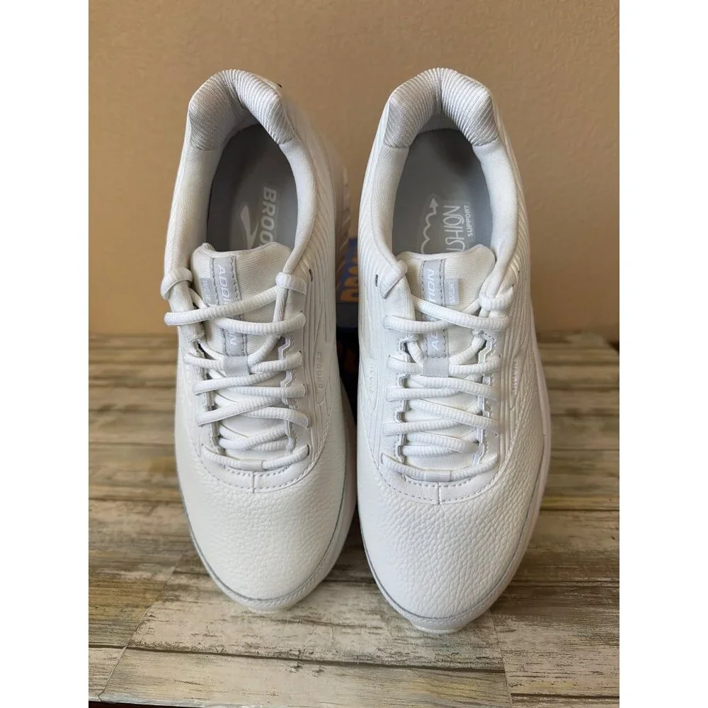 Brooks Addiction Walker 2 Women's White Leather Walking Shoes Sz 11B New in Box - Picture 3 of 14